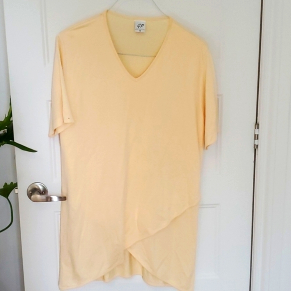 VTG Pastel Butter yellow shirt & skirt set